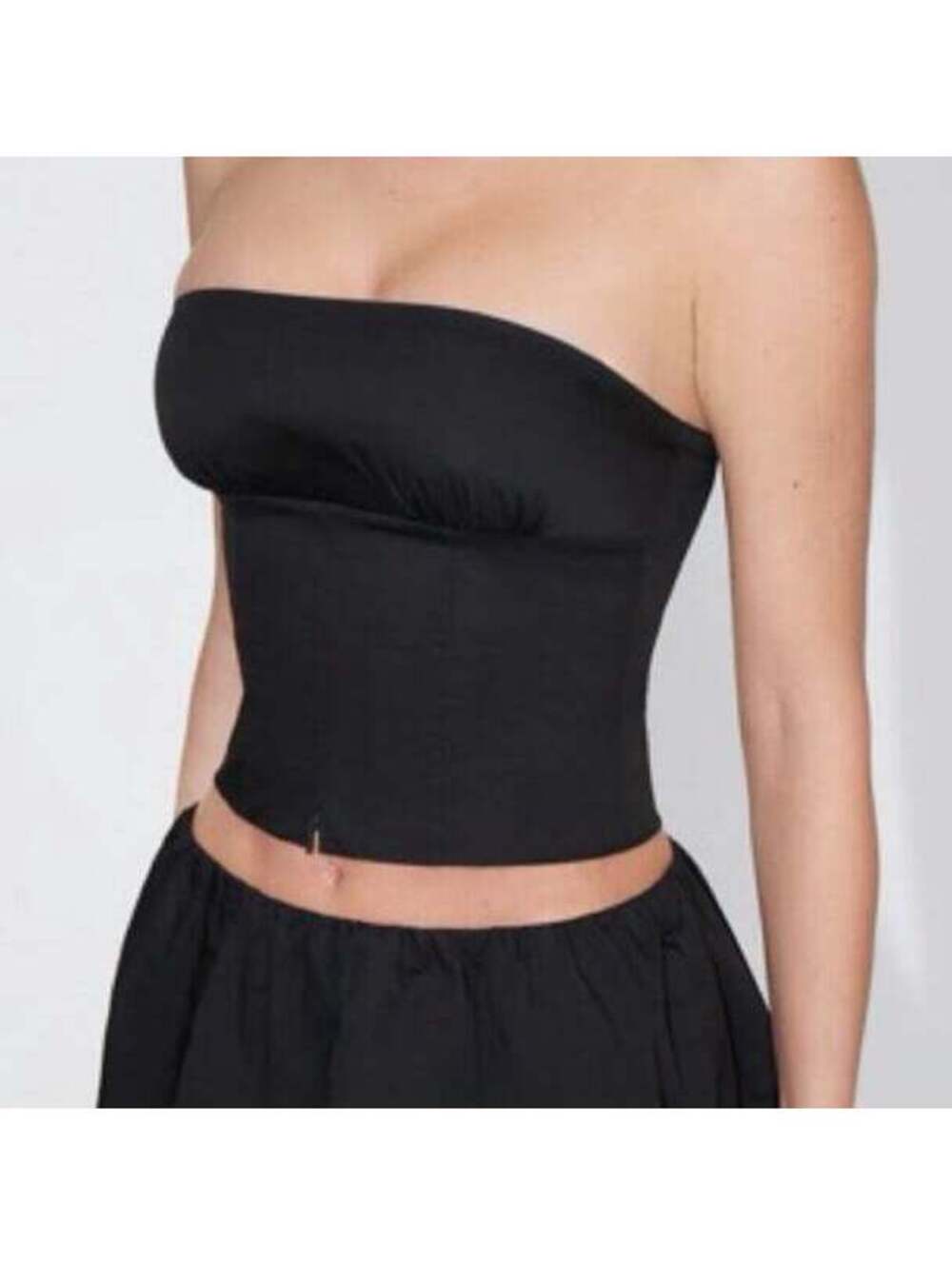 Khy Poplin Tube Top Black size XS